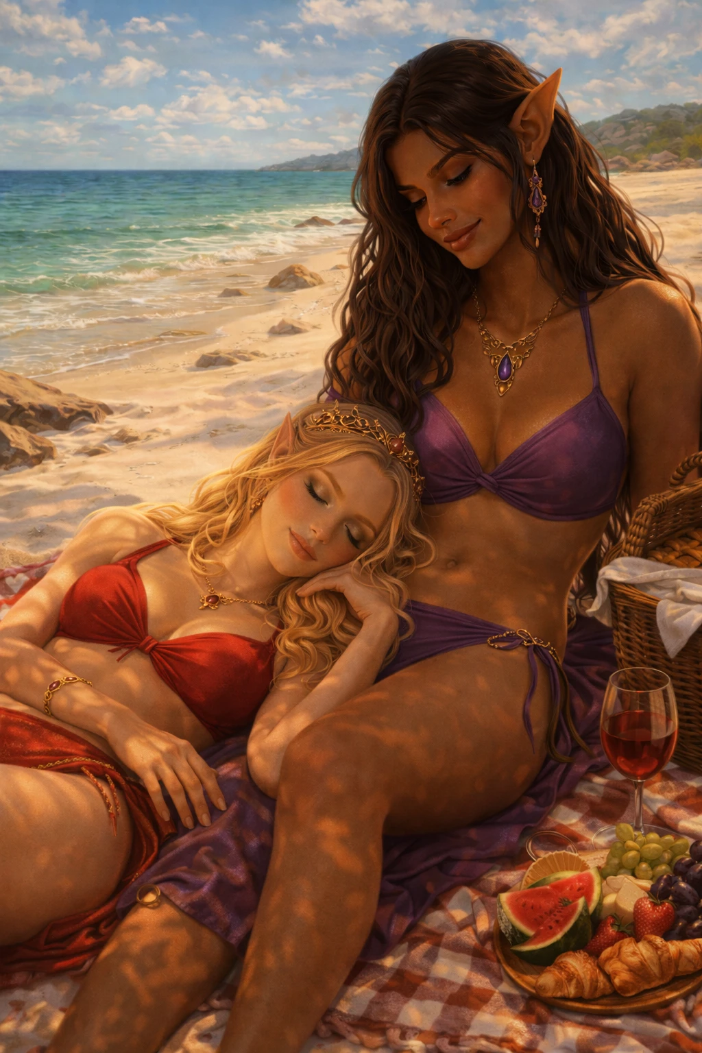 Arabelle and Esmen Beach Nap